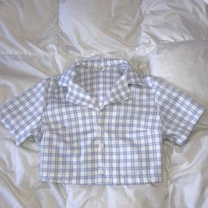 John Galt cropped flannel shirt